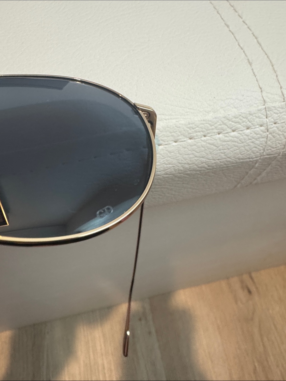 Dior Gold Metal Aviator Sunglasses with Black Lenses - Picture 6 of 7